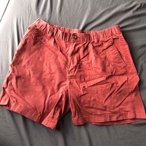 Mens Bearbottom Stretch Short 7” Large Salmon Red